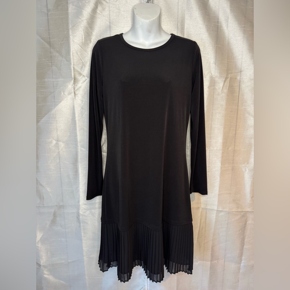 Michael Kors Elegant Black Pleated Dress